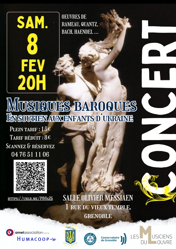 CONCERT baroque le 8 février 2025 à 20h Salle Olivier Messiaen Grenoble