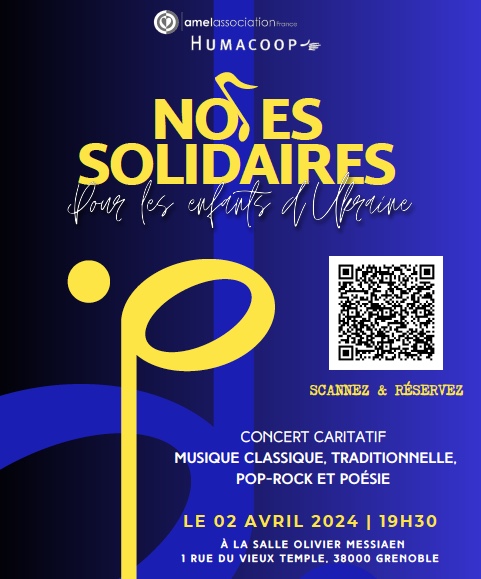 Notes solidaires le 02 avril 2024 à 19h30 Salle Olivier Messiaen Grenoble