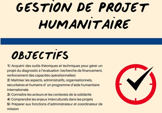 Formation Gestion de projet humanitaire 14-18 novembre 2022 à Grenoble (disponible aussi à distance)