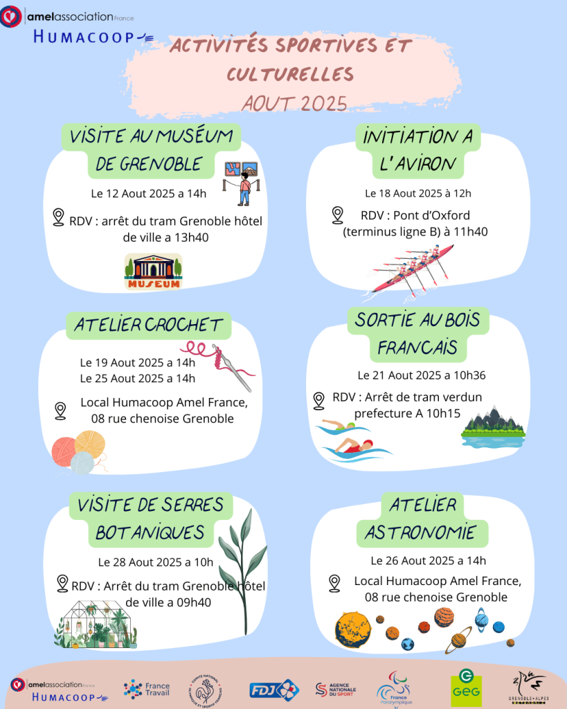 Sport et culture avec Humacoop-Amel France - Août 2025